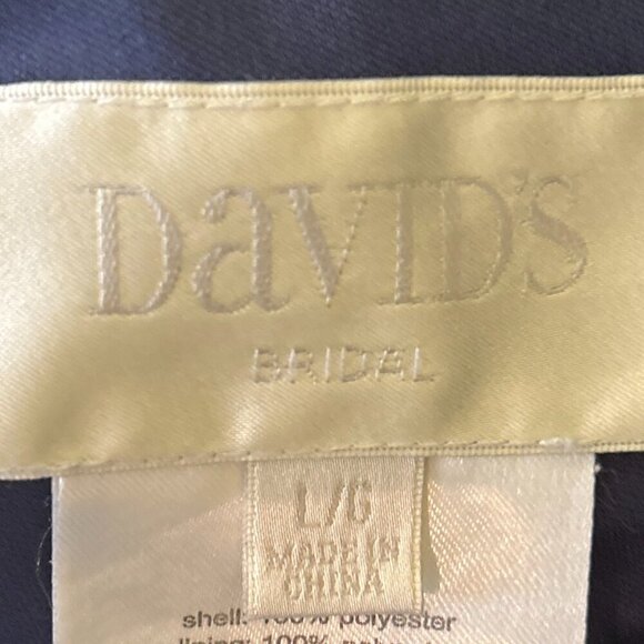 David's Bridal Navy Blue Maternity Wedding Dress - Picture 8 of 10